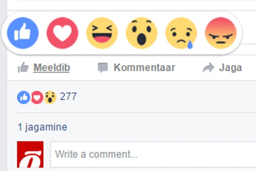 Facebook lõi like nupu kõrvale viis uut emotsiooni
