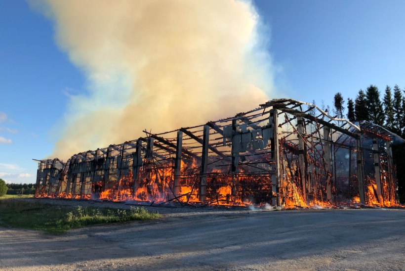 GALERII | Järvamaal põles suurfarmi heinaküün viimse kõrreni maha