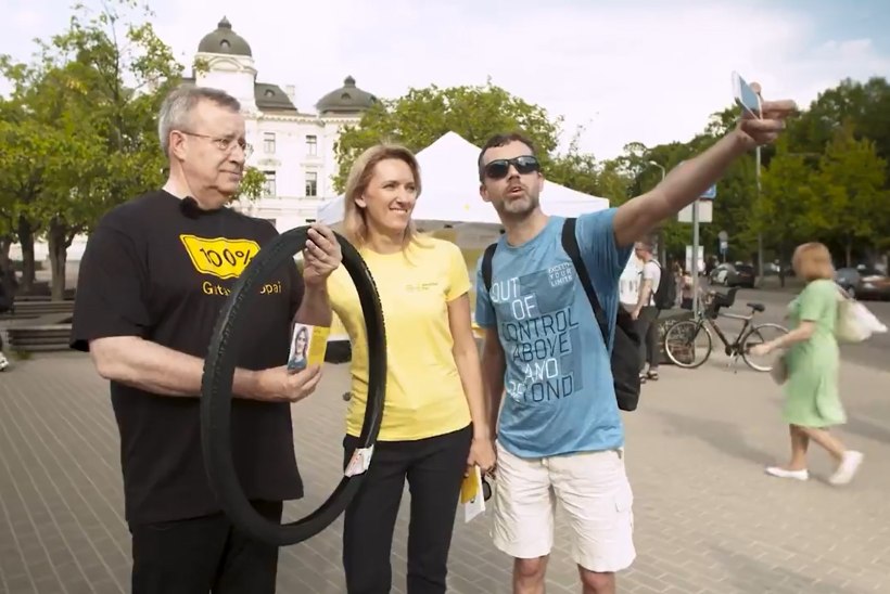 VIDEO | VALI IEVA! Toomas Hendrik Ilves teeb abikaasa heaks Läti tänavatel kampaaniat