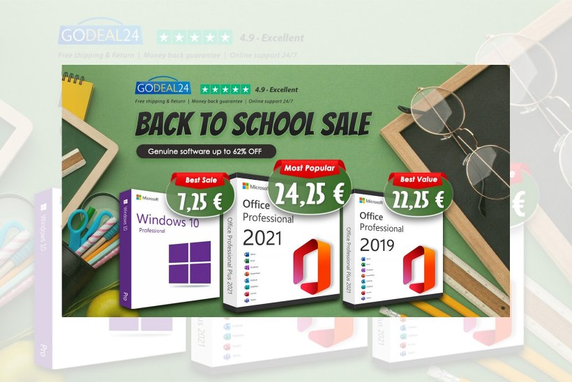 Godeal24 Tagasi kooli müük nii lastele kui täiskasvanutele: Microsoft Office 2021 ainult 24,25 eurot!