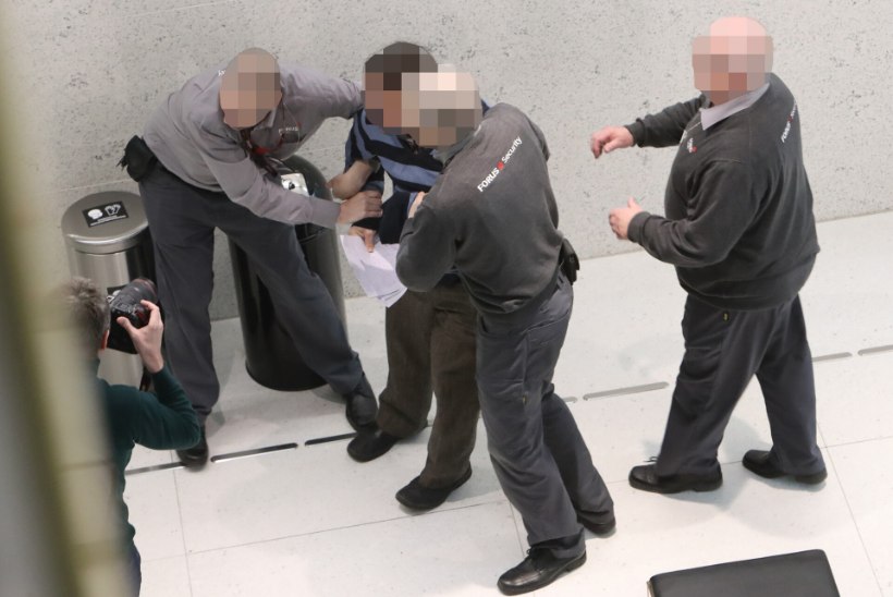 FOTOD | Turvatöötajad pidid Aivo Petersoni istungi pealtvaataja maha rahustama. Kohale kutsuti ka politseipatrull