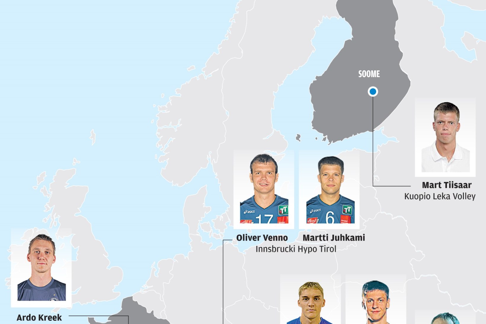 Eesti võrkpallurid pilla-palla Euroopa peal laiali