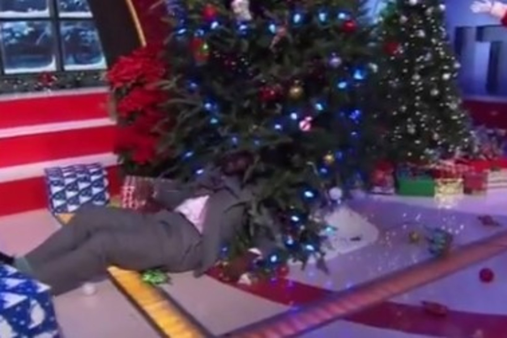 VIDEO: mis juhtub, kui Shaq O'Neal kukub vastu jõulupuud?