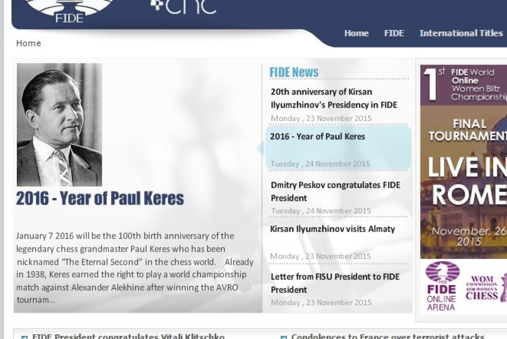 Paul Keresele saab osaks suur ja ülemaailmne au