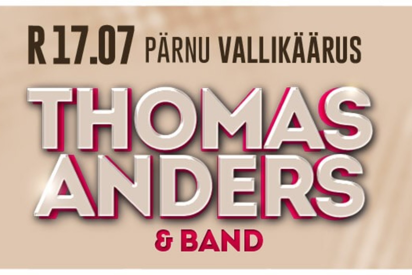 Reede õhtul, 17.juulil astub Pärnu Vallikäärus lavale üks ja ainsam ansambli Modern Talking artist Thomas Anders koos ansambliga!