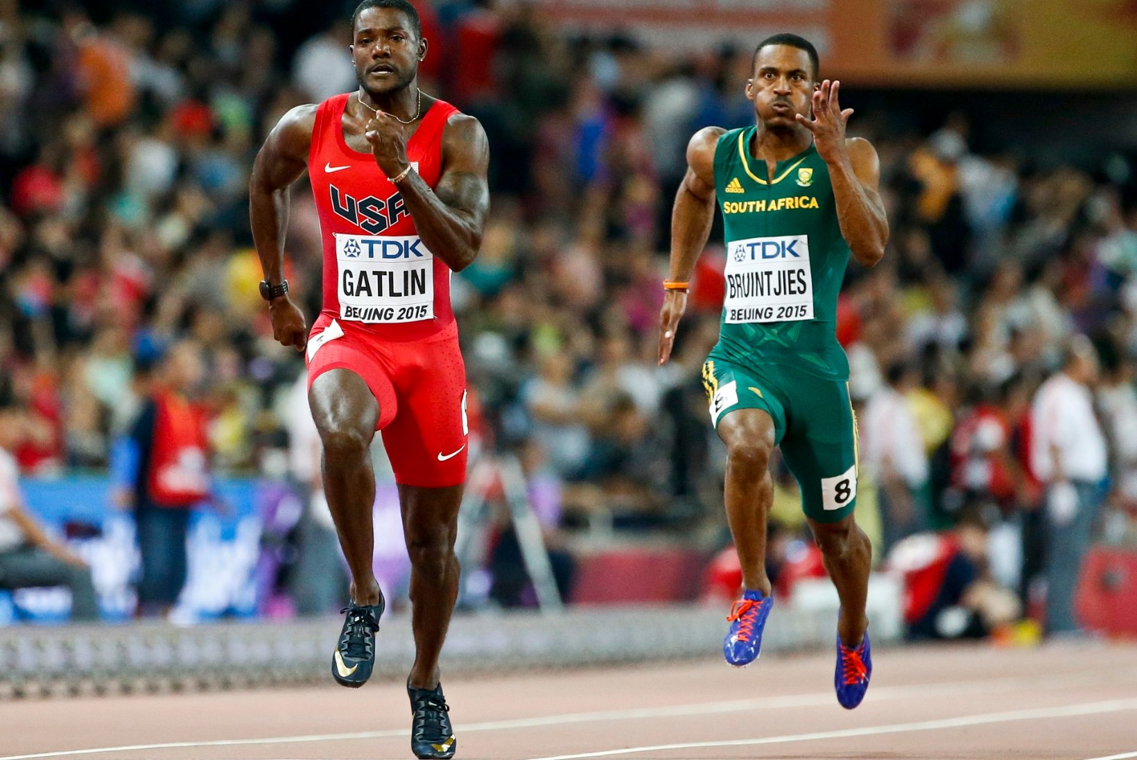 FOTOD: Gatlin andis tormihoiatuse, Bolt samuti tasemel