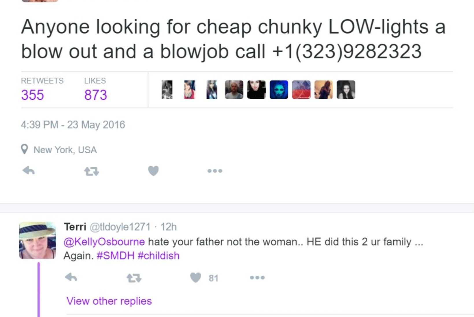 Ozzy Osbourne'i tütar jagas sotsiaalmeedias isa armukese telefoninumbrit