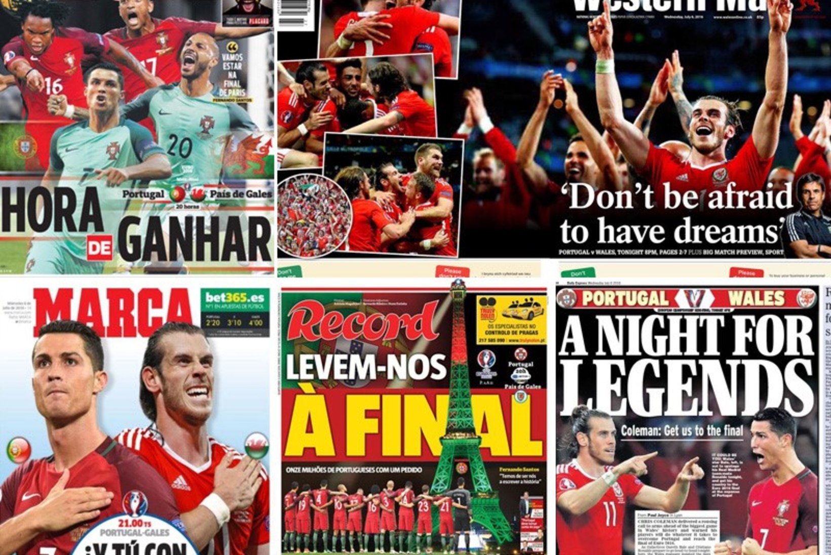 FOTOD | Vaata ilusaid Wales - Portugal duellile pühendatud ajalehtede esikaasi!