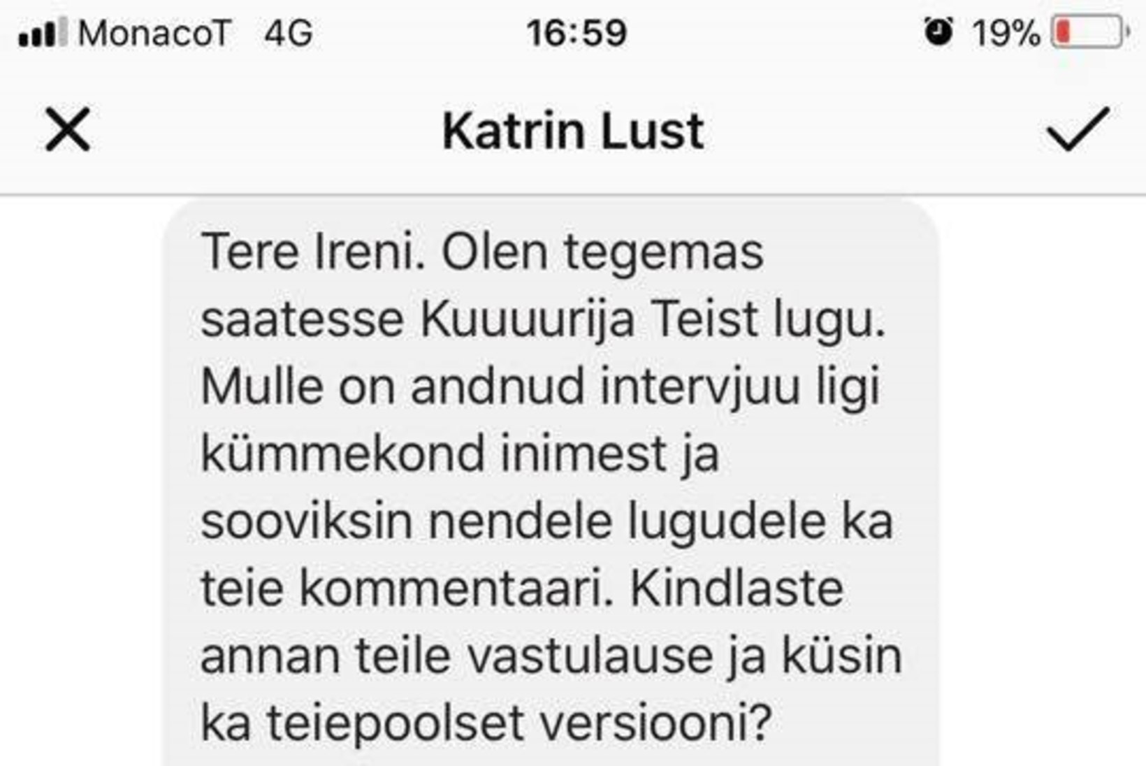 Petturist missiõpetaja ähvardab Katrin Lusti kriminaalkaristusega