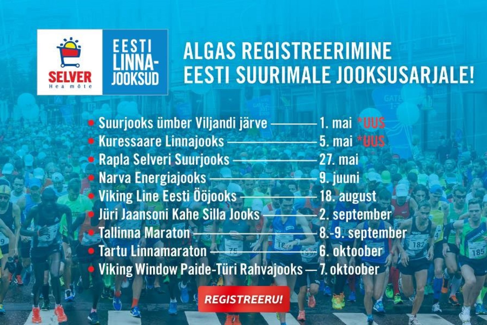 Algas registreerimine Selver Eesti Linnajooksude uuele hooajale!