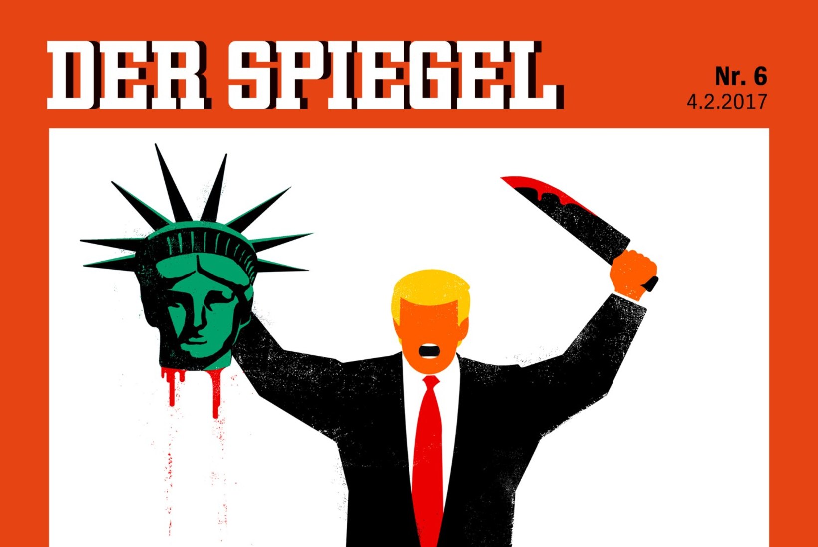 Saksa ajakiri kujutab Trumpi verise timukana