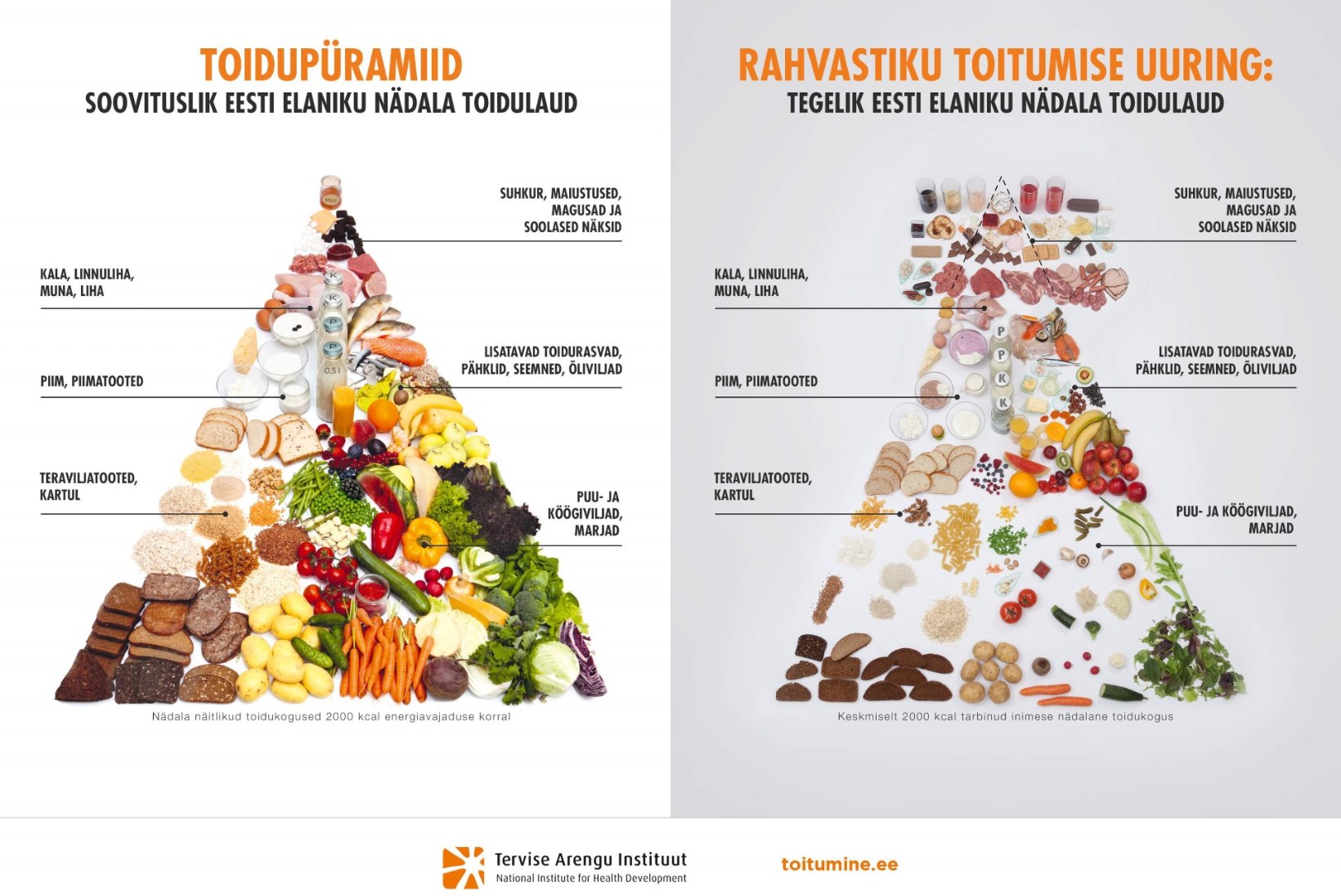 IDEAAL JA TEGELIKKUS: Uuri graafikust, kuidas peaks inimene toituma ja mis tegelikult toimub