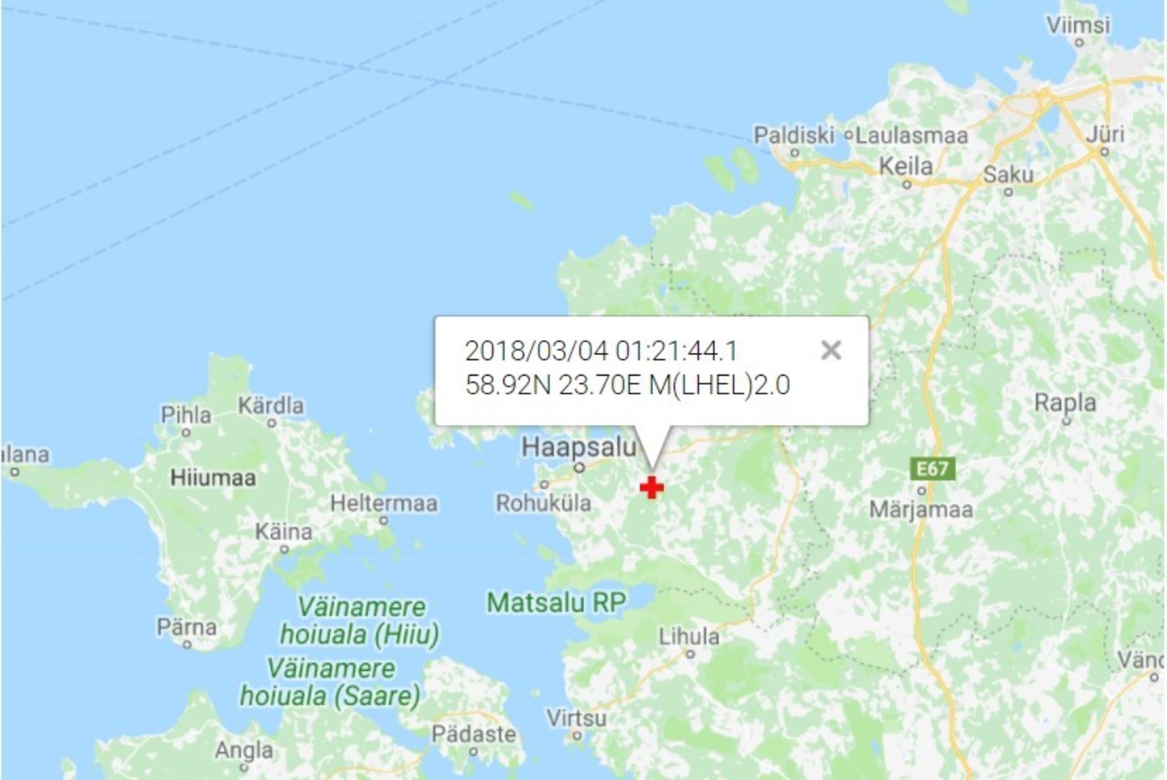 Lääne-Eestis oli öösel maavärin