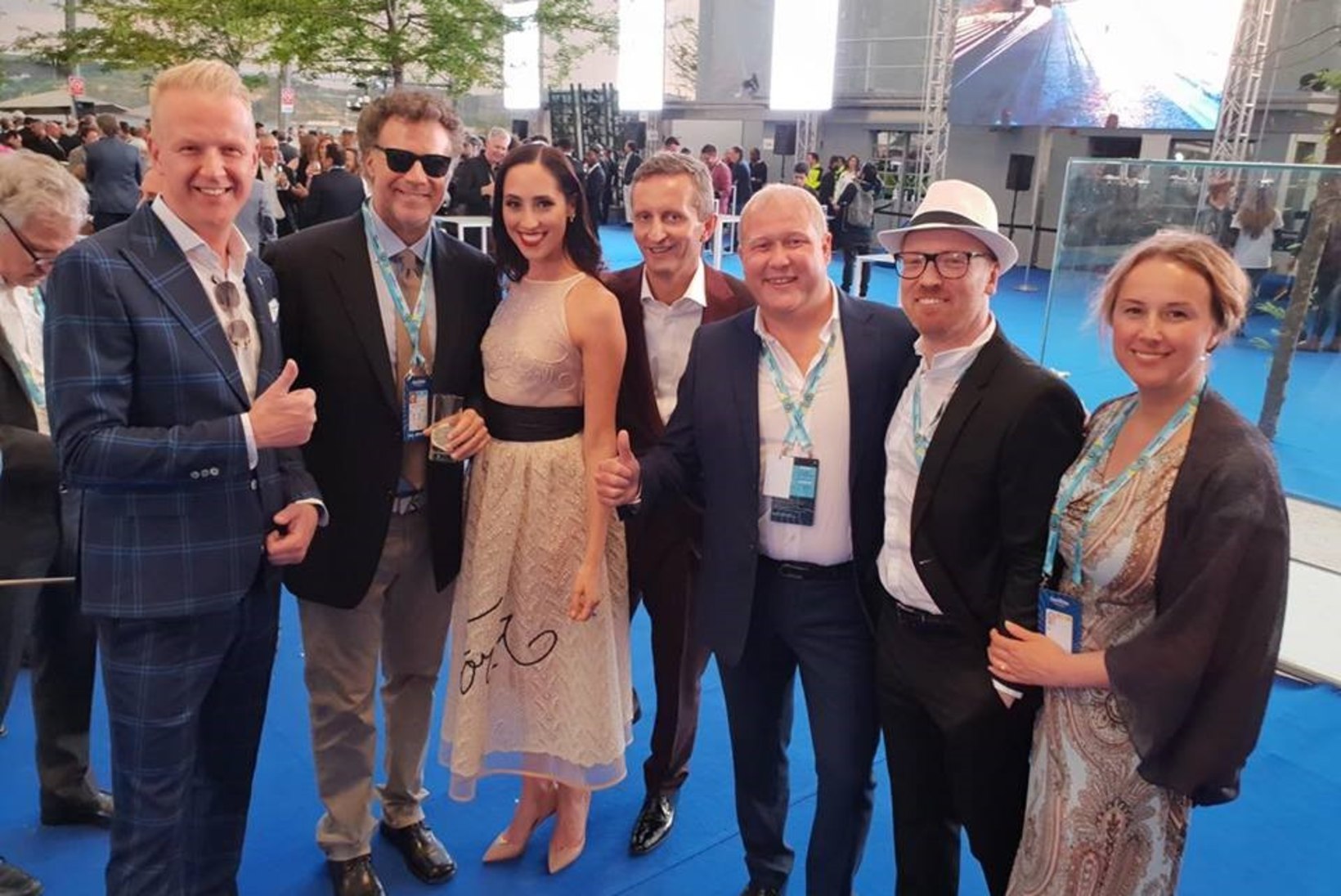 FOTO | Eesti eurodelegatsioon kohtus Lissabonis kuulsa näitleja Will Ferrelliga, kes on suur Eurovisioni fänn