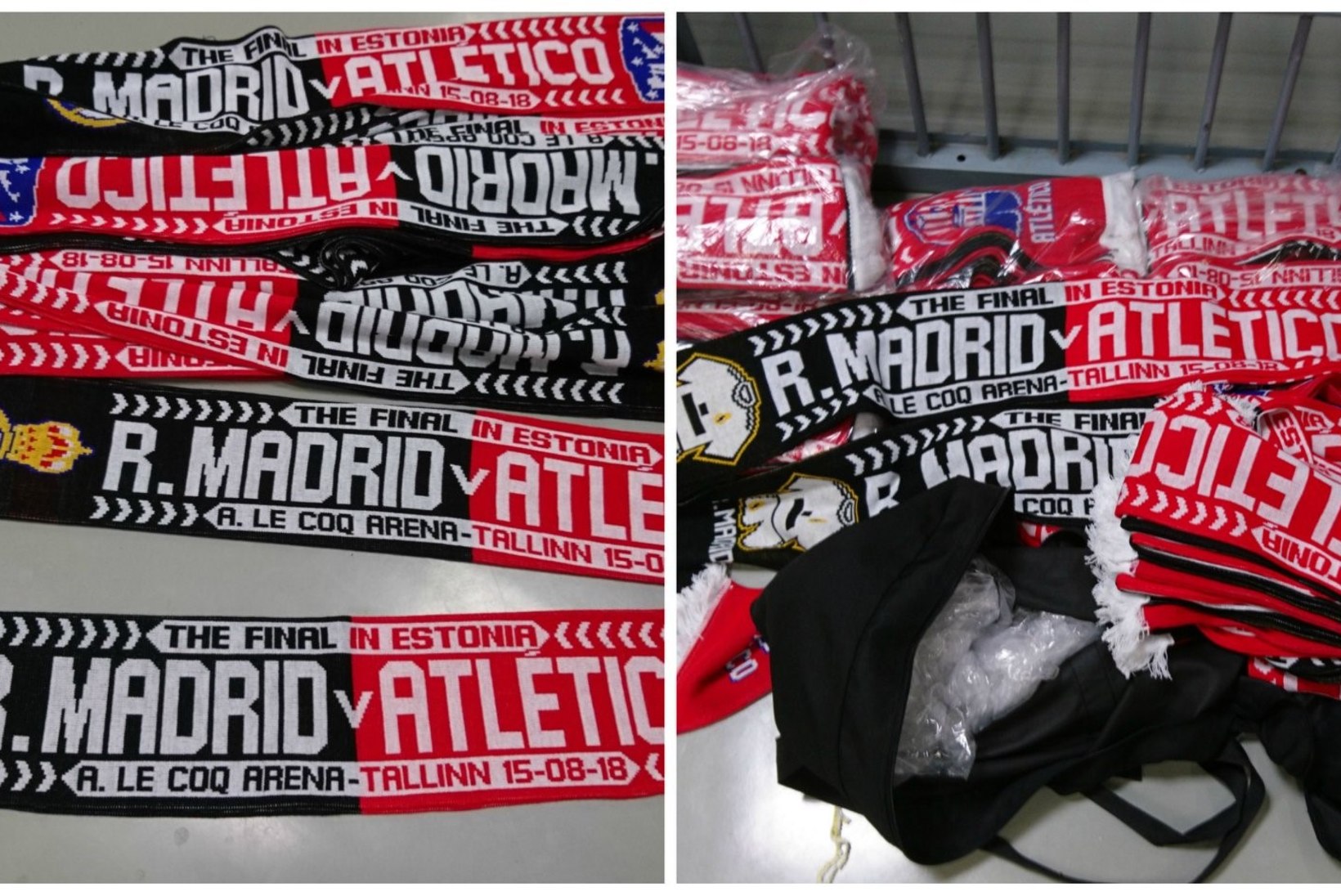 ETTEVAATUST! Tallinnas müüakse Real Madridi ja Atlético Madridi logodega võltskaupa