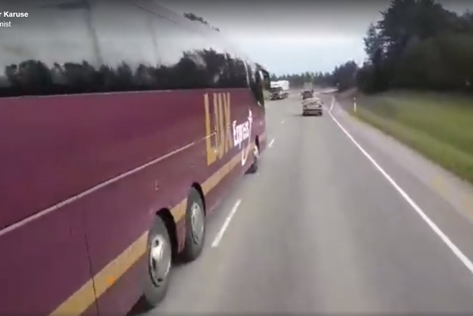 VIDEO | Lux Express vallandas Tallinna-Tartu maanteel hulljulget möödasõitu teinud bussijuhi