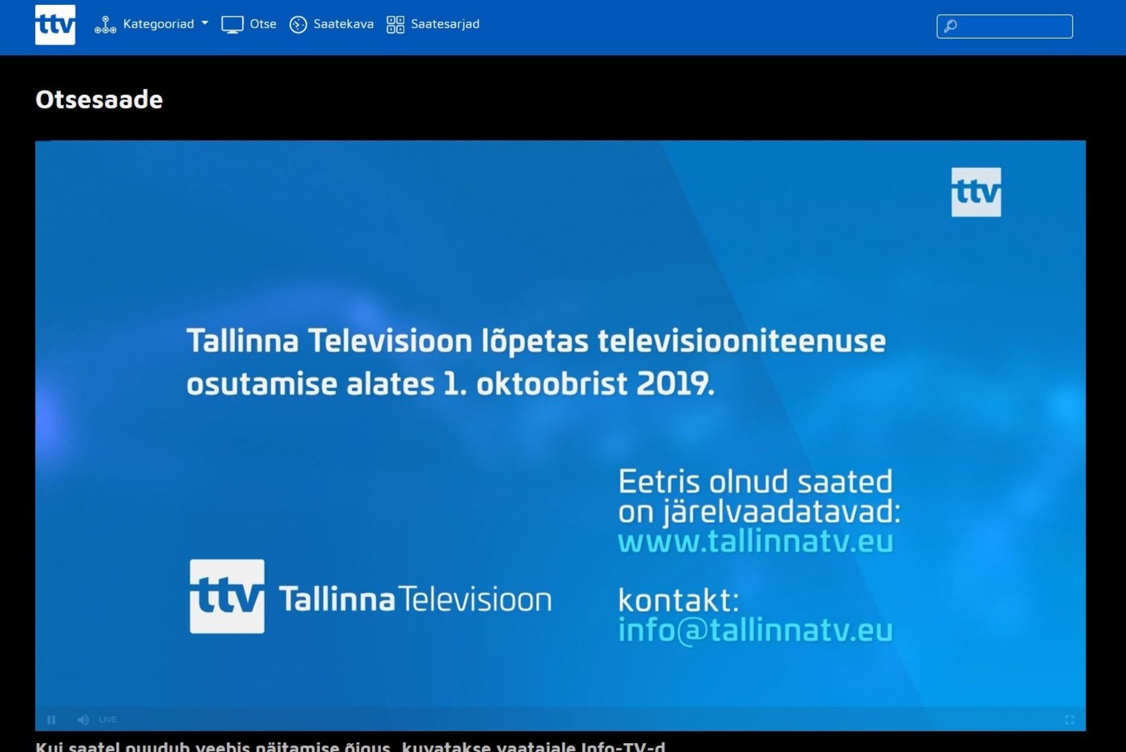 ONGI KÕIK! Tallinna TV läks lõplikult hingusele