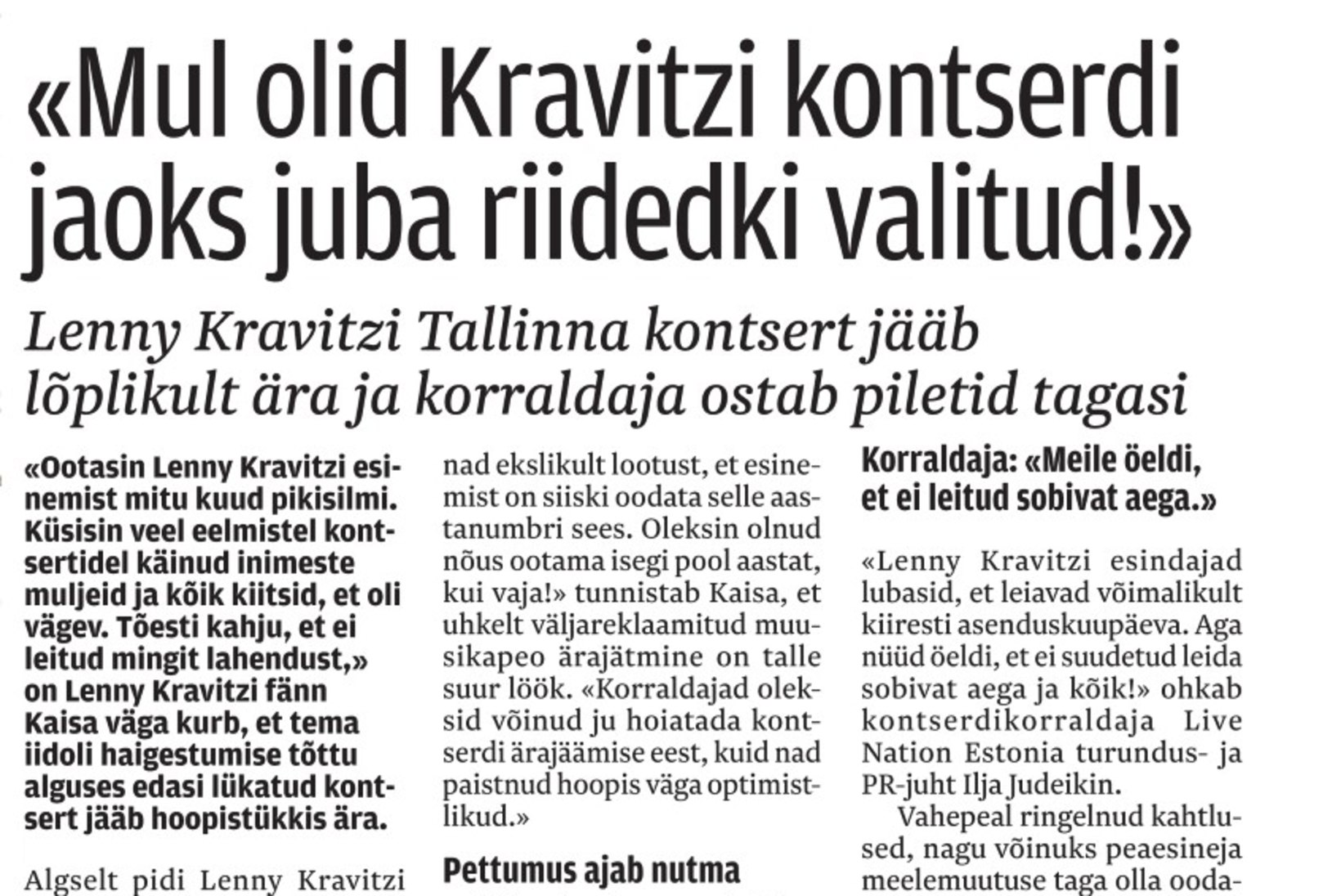 Lenny Kravitz esineb üle kümne aasta taas Eestis