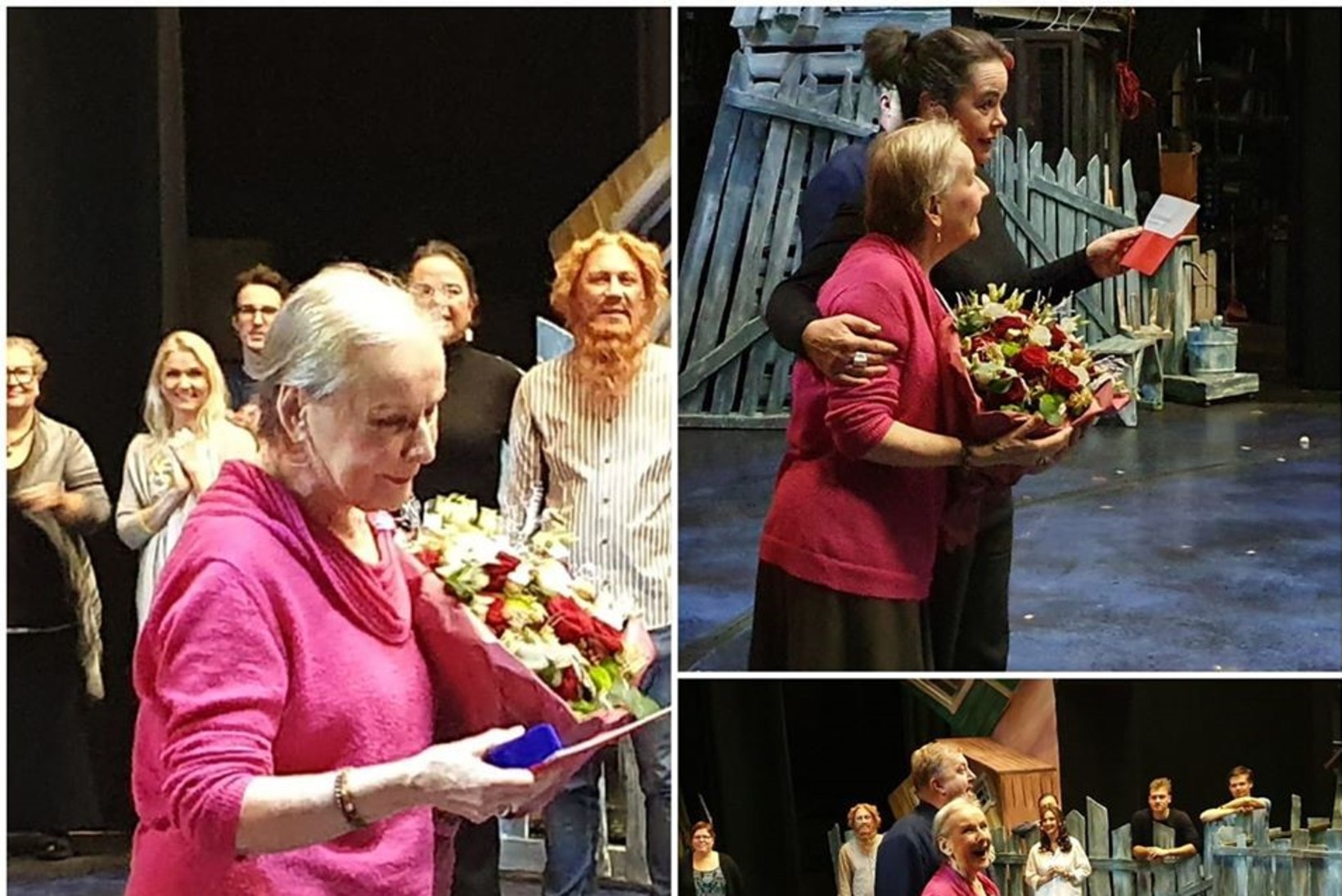 FOTOD | 55 AASTAT LAVAL! Kolleegid õnnitlesid Helgi Sallot lillesülemite ja kallistustega