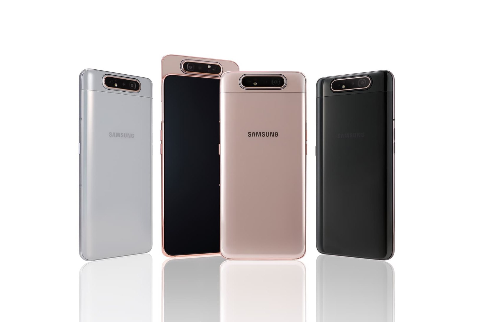 Uue Samsung Galaxy A80 telefoni tagakaamera keerab end ümber esikaameraks