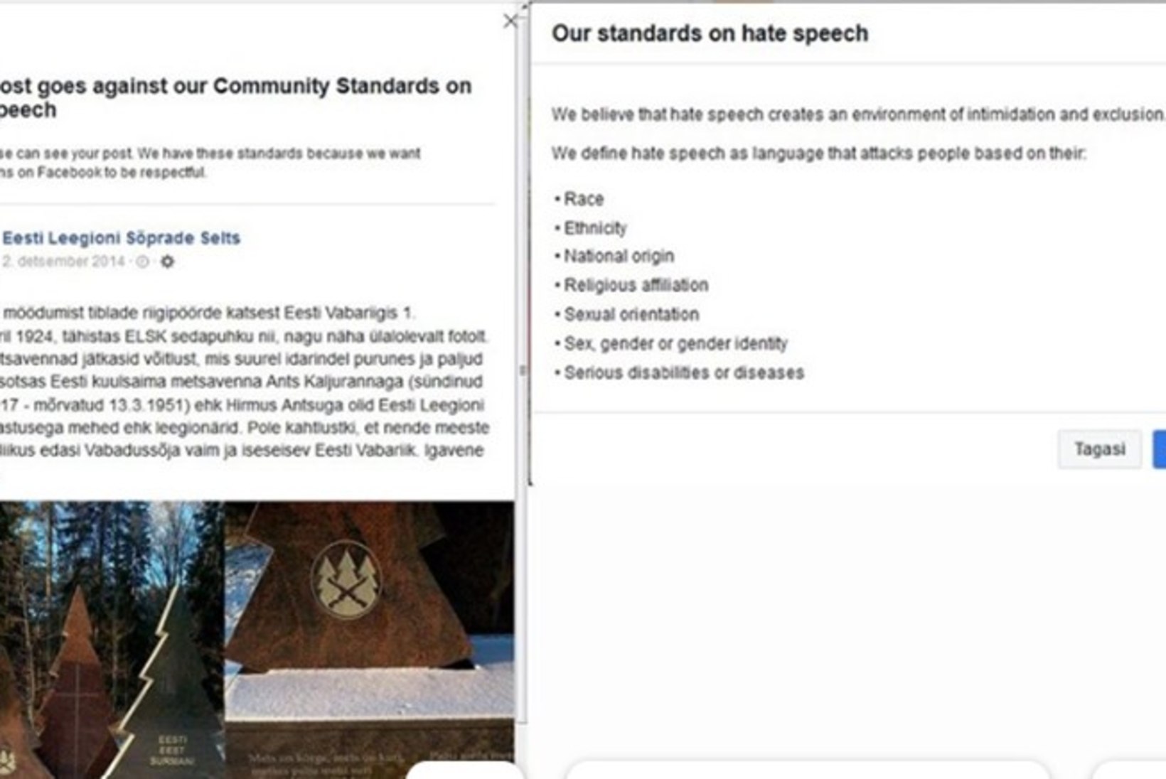Facebook tsenseerib: postitus võeti maha, kuna selles oli sõna „tibla“