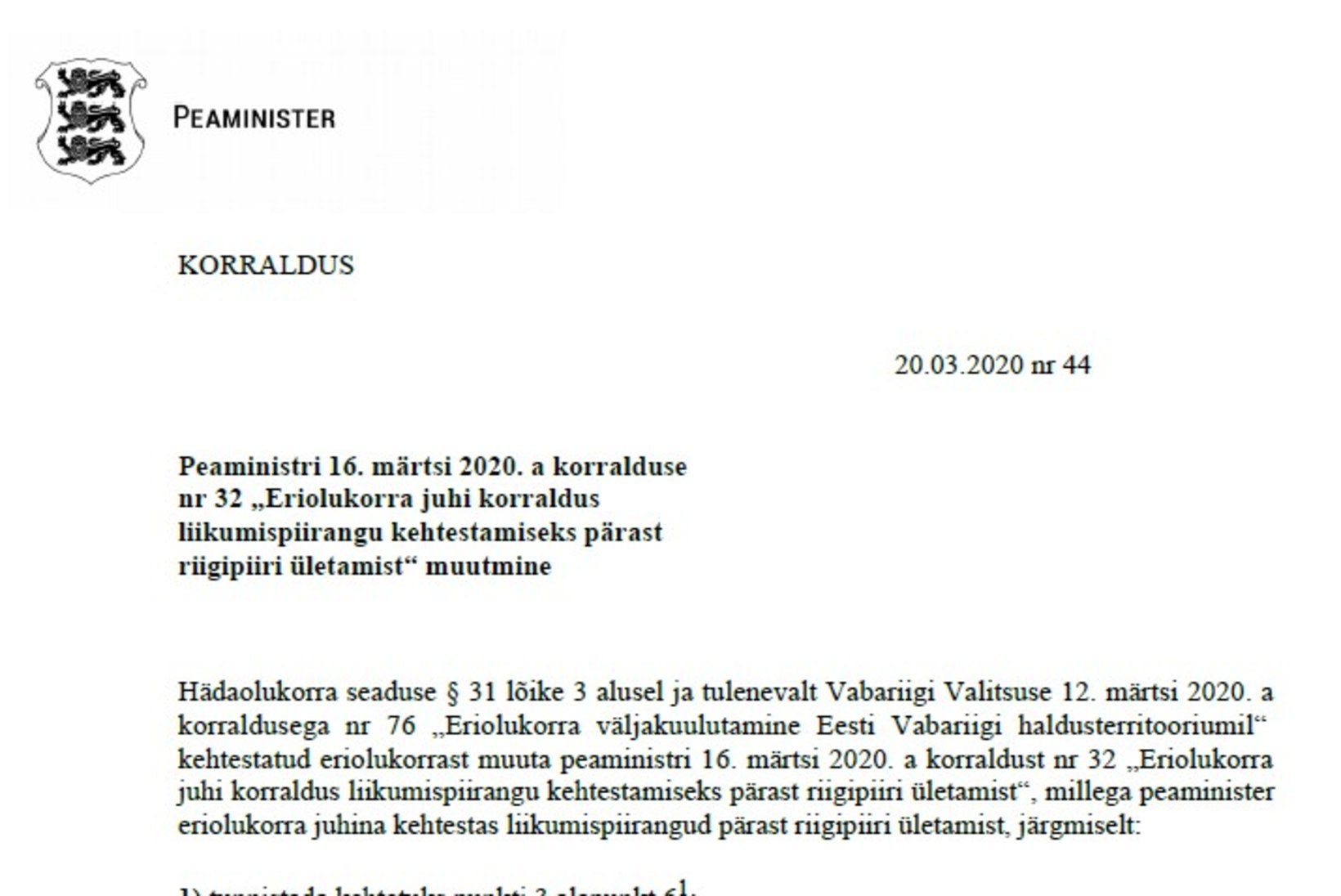 VALITSUSE KORRALDUS | Eesti lubab üle riigipiiri töölkäimist Läti vahel