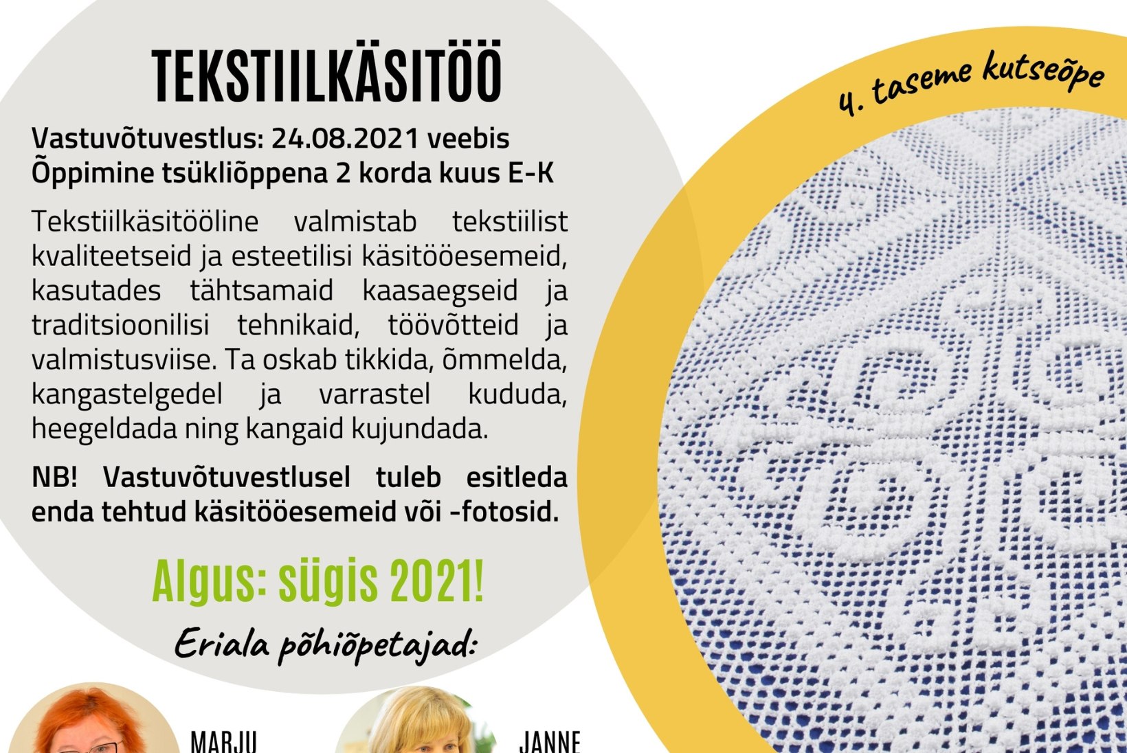 UUESTI KOOLI: Haapsalu Kutsehariduskeskus ootab tekstiilierialale õppima!