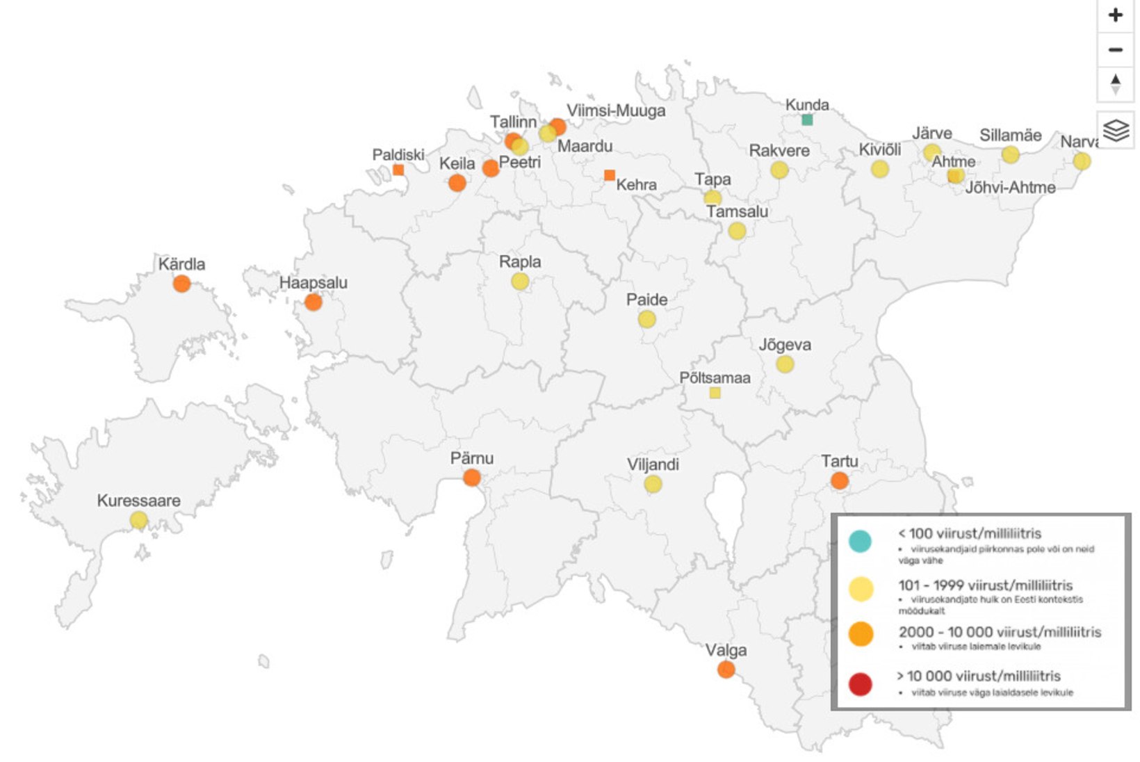 Terviseamet: koroonaviiruse hulk reovees on hakanud langema