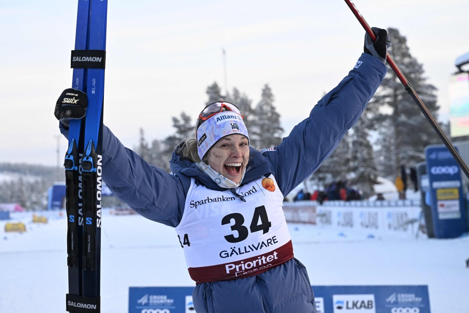 Tour de Ski Diggins võitis hirmsa kukkumise kiuste, endine Team