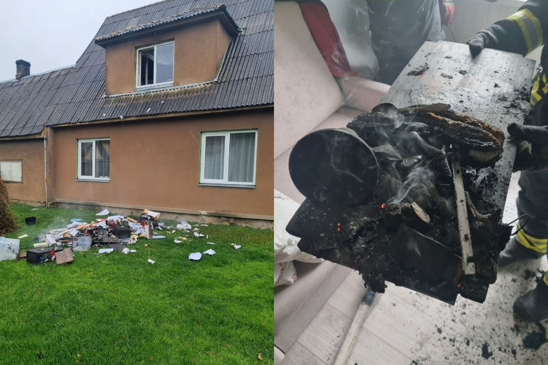 FOTOD | Võrus aitas naaber põlema läinud majast välja kaks last