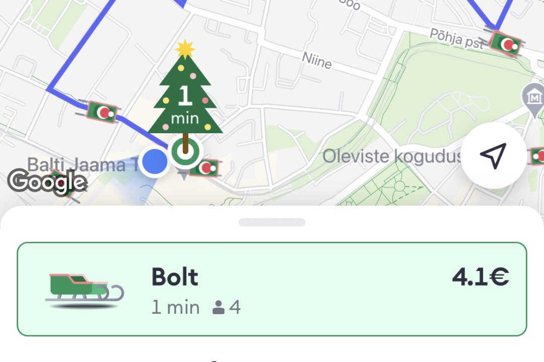 LUGEJAKIRI | Kurb reisija: „Sain Boltilt täiega skämmi! Saani asemel tuli tavaline takso.“ Bolt: ehk järgmisel aastal saab jõulutaksot