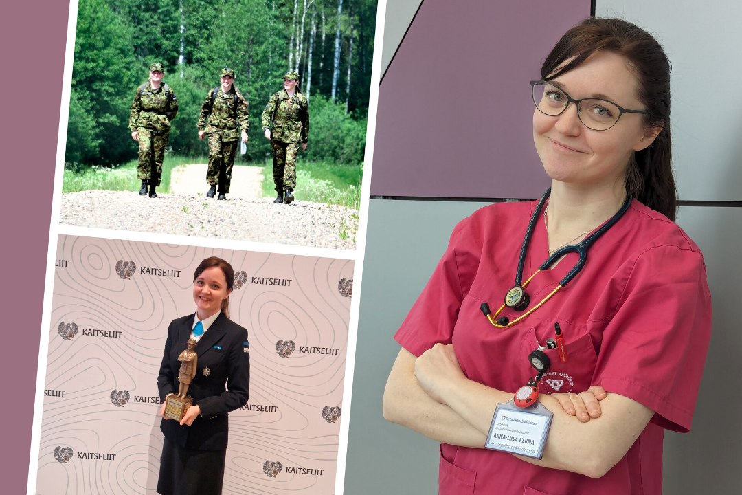 Aasta naiskodukaitsja Anna-Liisa Kerna oskab hästi arstiameti metsas roomamisega ühitada: „Riigikaitses on igale naisele koht.“