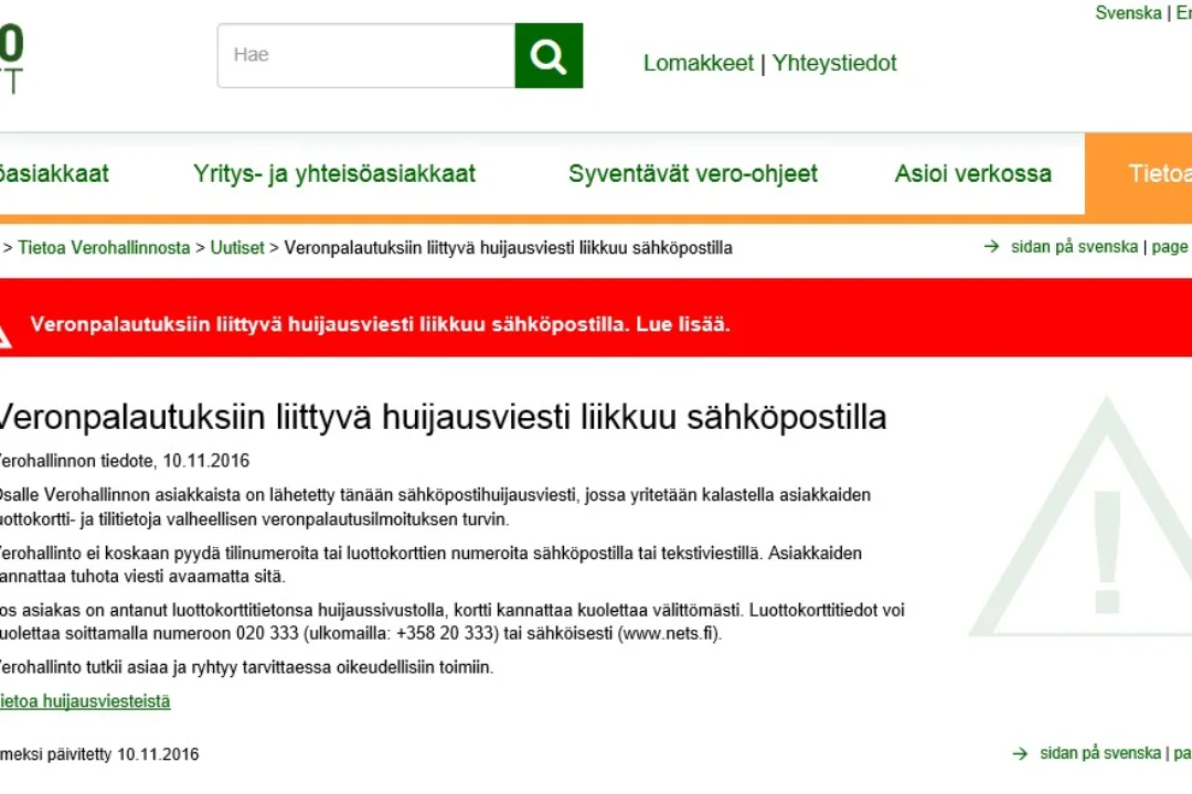 Soome eestlasi varitseb e-posti teel levitatav petuskeem